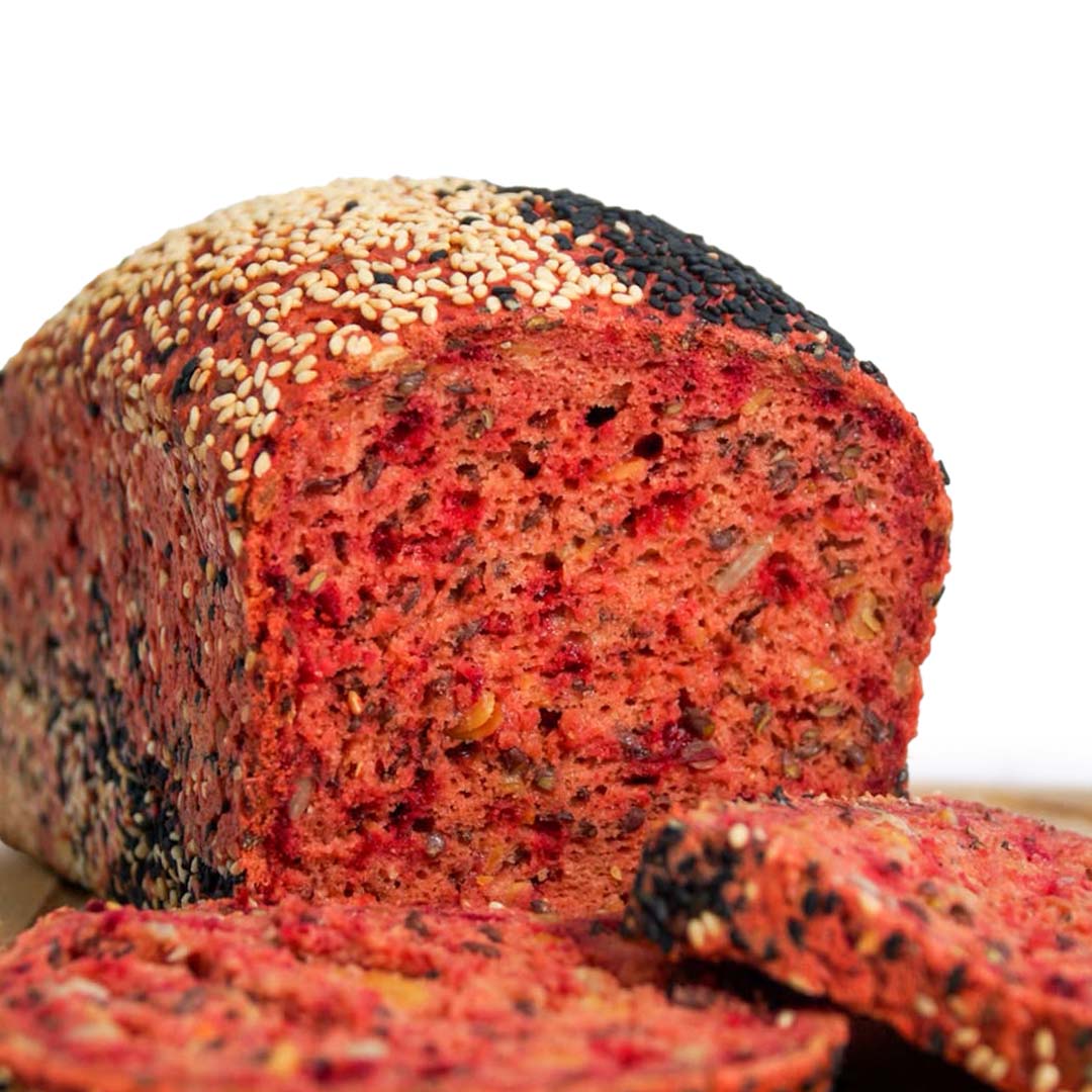 Pan de Molde de Beterraga y Semillas Sin Gluten